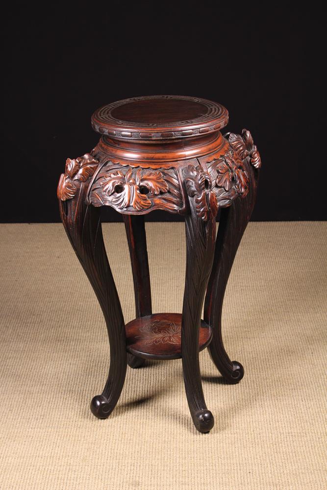 A Vintage Chinese Carved Hardwood Jardiniere Stand.