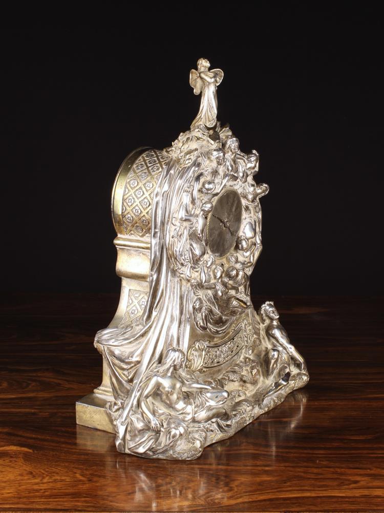 A Exhibition Silver Electrotype Mantel Clock in an highly decorative figural case designed by John - Image 2 of 2