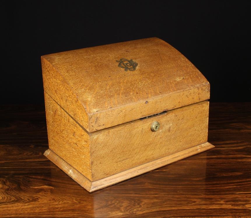 A Late 19th/Early 20th Century Oak Tantalus/Liquor Box. - Image 2 of 2