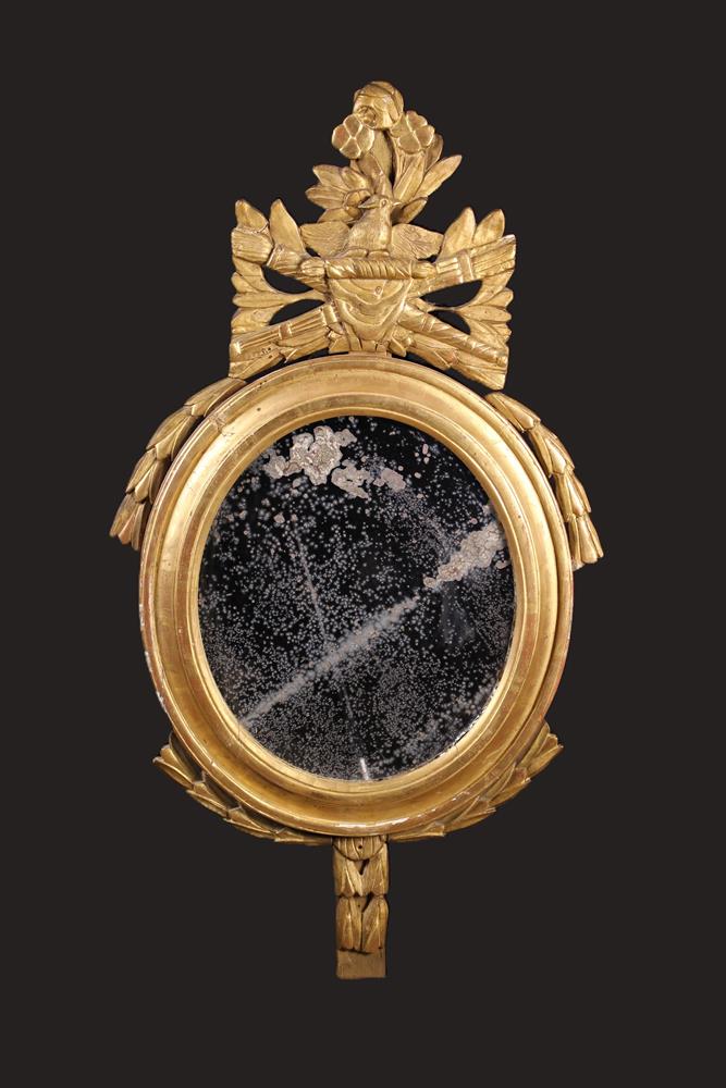 A Louis XVI Style Giltwood Mirror (A/F).