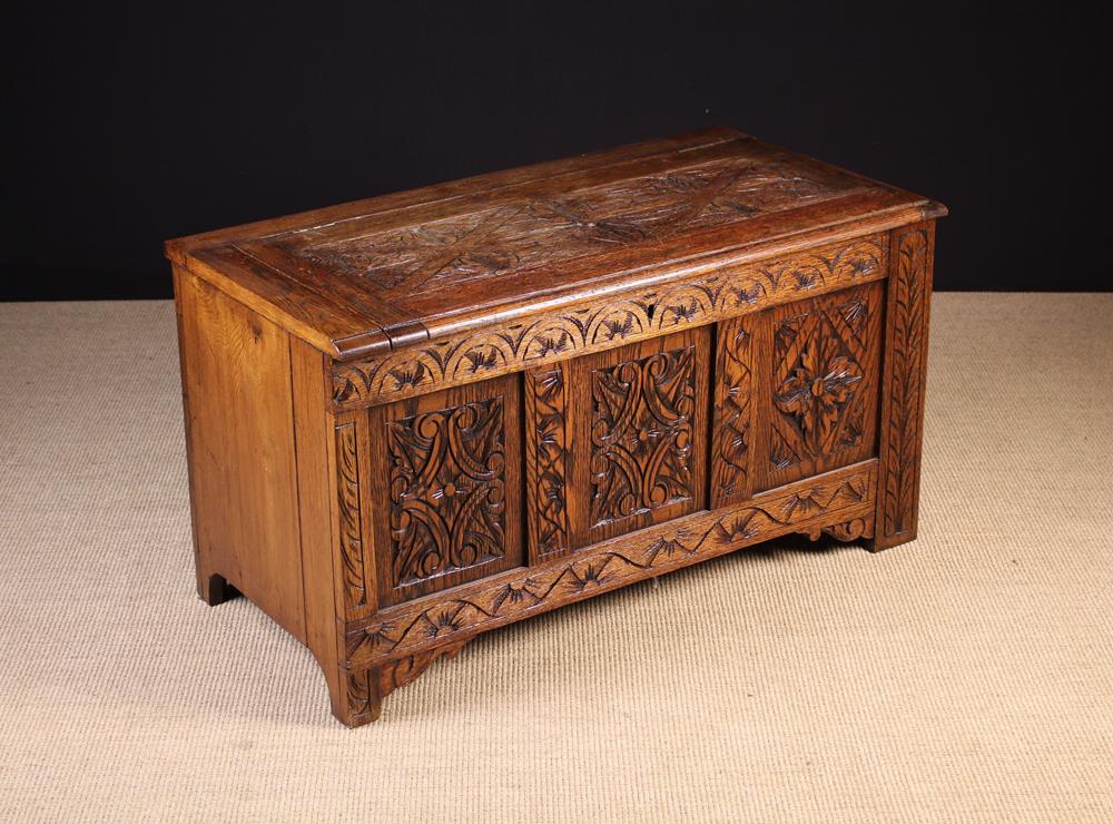 A Carved Oak Linen Chest/ Coffer.