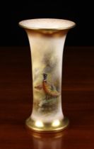 James Stinton (1870-1961). A Royal Worcester Sleeve Vase Circa 1921.