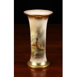 James Stinton (1870-1961). A Royal Worcester Sleeve Vase Circa 1921.