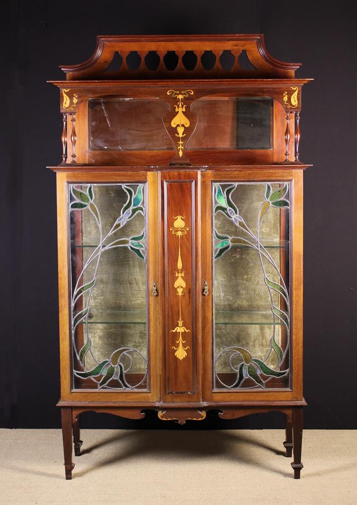 An Art Nouveau Inlaid Mahogany Display Cabinet.