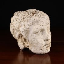 A Plaster Cast Roman Antiquity Head, approx 11" (28 cm) high, 10" (26 cm) wide, 10" (26 cm) deep.