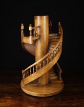 A Vintage Architect's Model of a Twin-flight Spiral Stair Case.