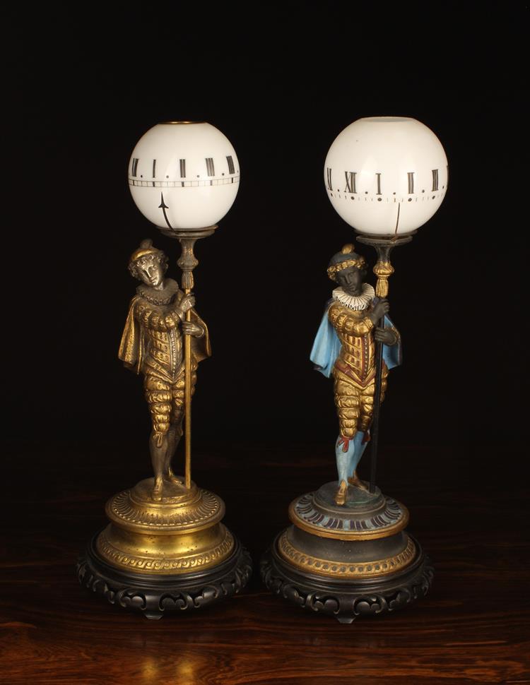 Two Late 19th Century Figural Night Light Mystery Clocks (A/F). - Image 2 of 2