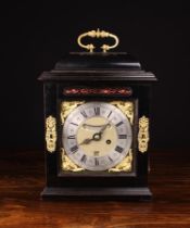 A Fine Late 17th Century Ebony Veneered Table Timepiece signed Jasper Taylor, In Grais Inn,
