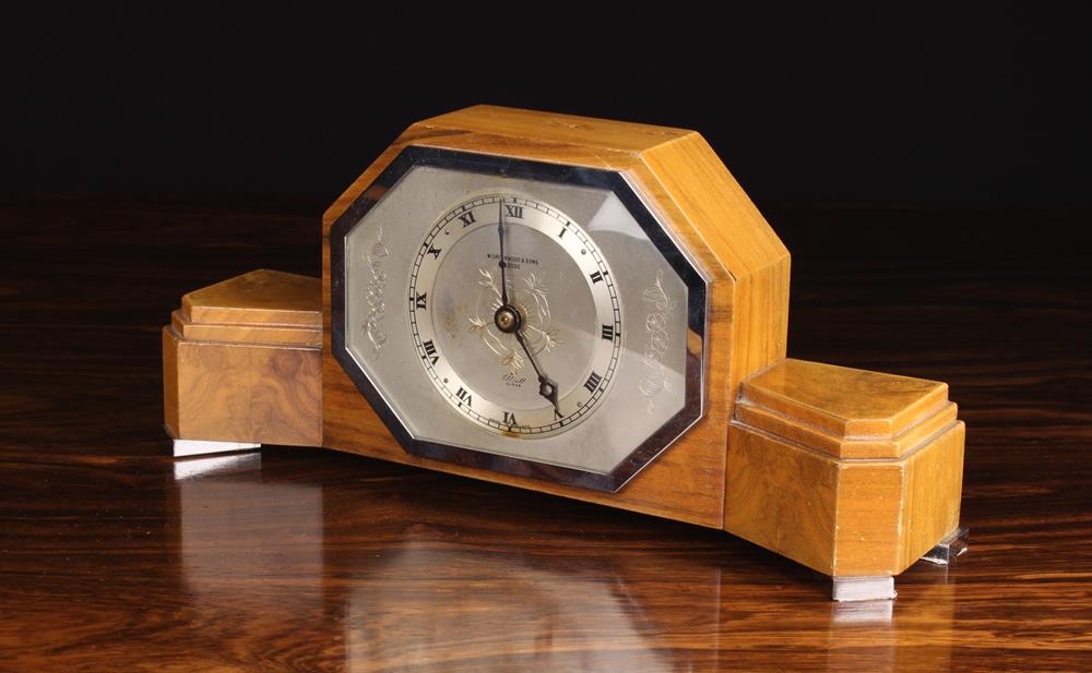 A Vintage Art Deco Walnut-cased Mantel Clock; an Elliot Clock with W. - Image 2 of 2