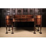 A Large & Imposing Scottish Regency Period Mahogany Breakfront Sideboard (A/F).