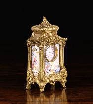 A Small Viennese Enamel & Gilt Metal Mantel Clock in the Louis XV style.