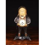 A Painted Cast Iron 'John Bull' Novelty Clock with blinking eyes, 15½" (39 cm) in height.