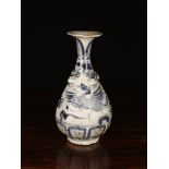 A Chinese Blue & White Stoneware Vase.