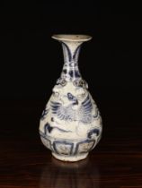 A Chinese Blue & White Stoneware Vase.