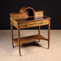 A Pretty 19th Century Sheraton Revival Free-standing Painted Walnut Lady's Writing Table.