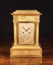 An Elkington Gilt Metal Mantel Clock.