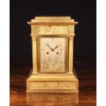 An Elkington Gilt Metal Mantel Clock.