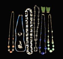 A Group of Costume Jewellery to include: Six necklaces,