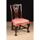 A Georgian Chippendale Style Carved Mahogany Dining Chair.