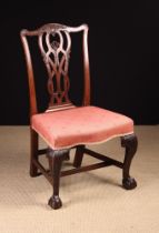 A Georgian Chippendale Style Carved Mahogany Dining Chair.