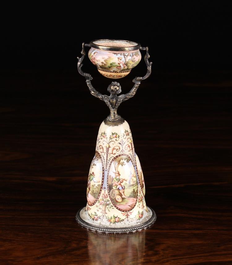 A 19th Century Viennese Enamelled Wager Cup, - Image 3 of 4