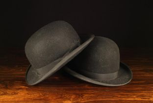 A Pair of Vintage Bowler Hats: One by Dunn & Co Ltd Hat Makers Piccadilly Circus,