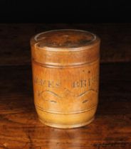A 19th Century Bamboo Lidded Jar with ring turning.