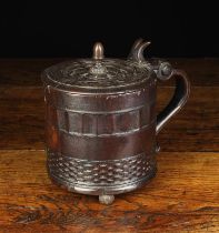 A Rare Mid 17th Century Engine-turned Lignum Vitae Tankard, English, Circa 1650.