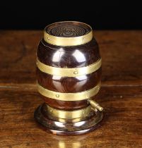 An Unusual 19th Century Brass Bound Lignum Vitae String Jar.