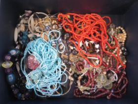 A quantity of costume jewellery - necklaces, earrings etc