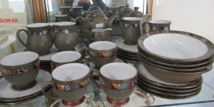 A Denby Marrakesh four place dinner and coffee service, 32 pieces in total, good condition