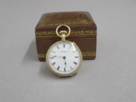 A 10ct yellow gold (hallmarked) Elgin fob watch, double cased - 32mm - good condition and working in