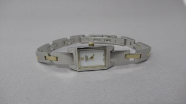 A Universal Geneve ladies bi metal bracelet watch with mother of pearl dial - good overall condition