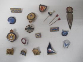 Assorted enamel badges, pins etc (19)