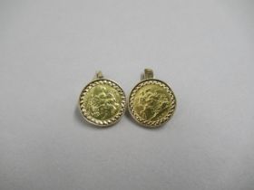 A pair of gold sovereign cufflinks 1895 and 1897 set in 9ct yellow gold, total weight approx 19