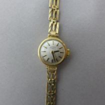 A ladies Rotary watch on a 9ct hallmarked strap - approx weight 12.4 grams