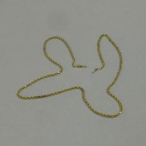 A 9ct yellow gold (tested) chain, 52com long, approx 9.1 grams