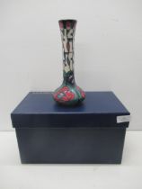 A Moorcroft Rennie Mackintosh pattern vase 20-5 with its box, good condition