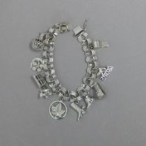 A silver charm bracelet, approx 1.5 troy oz