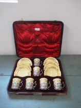 A late Victorian/Early Edwardian Royal Worcester '51' boxed set of six coffee cups and saucers