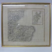 Three framed maps J. Cary, Strand London - 1793 Norfolk 23cm x 28cm - East Scotland with Murray