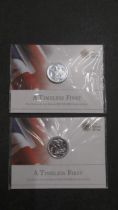Two Royal Mint 2013 silver proof £1 coins