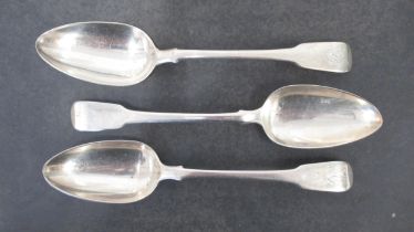 Three Georgian silver table spoons - George Smith London 1798 - 22.5cm - approx weight 7.6 troy oz