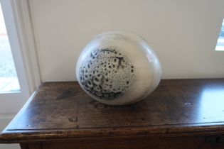 A Sheila Rhodes Lucas ceramic orb/pebble, signed - Height 23cm