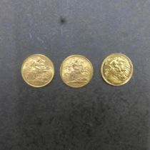 Three gold half sovereigns - 1904,1914 and 1982