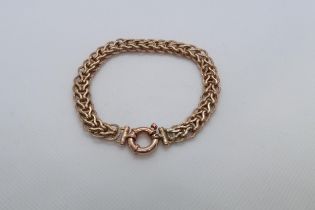 A 9ct rose gold (hallmarked) bracelet - 20cm - approx 8.8 grams