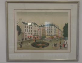 Fanch Ledan signed and numbered colour print - framed and glazed - 66cm x 51cm