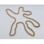 A 9ct yellow gold (hallmarked) guard chain - 78cm - approx weight 64.4 grams