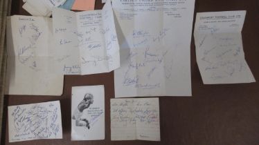 A quantity of mainly 1960's football programmes including player autographs and printed team