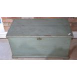 A 19th century painted pine toy/blanket chest - Width 92cm x Height 47cm x Depth 49cm